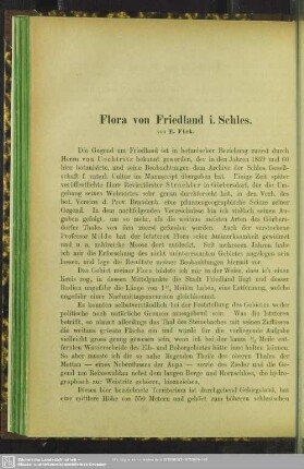 Flora von Friedland i. Schles.