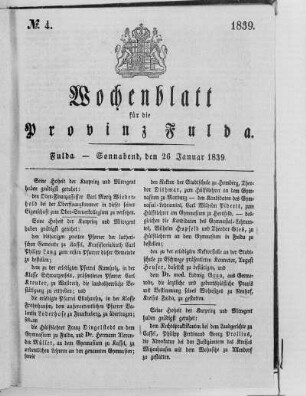 No. 4, Ausgabe vom 26. Januar 1839
