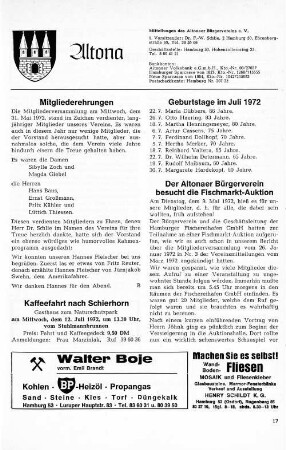 Der Altonaer Bürgerverein besucht die Fischmarkt-Auktion