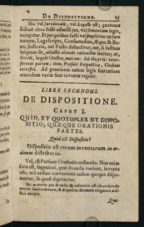15-24, Liber Secundus. De Dispositione