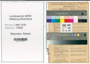 Entnazifizierung Robert Siepmann , geb. 09.04.1907 (Kaufmaennischer Angestellter)