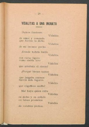 Vidalitas á una ingrata
