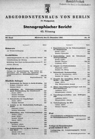 Nr. 19 (63), 15. Dezember 1965