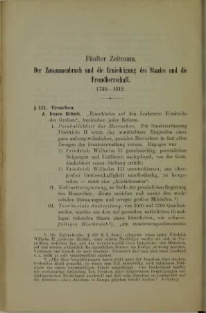 Fünfter Zeitraum. Der Zusammenbruch und die Erniedrigung des Staates und die Fremdherrschaft. 1786-1812