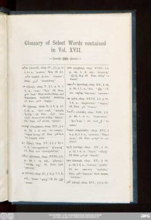 Glossary of Select Words contained in Vol. XVII.