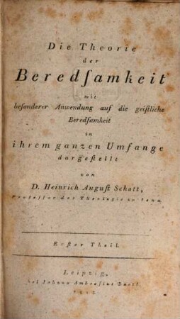 Philosophische und religiöse Begründung der Rhetorik und Homiletik