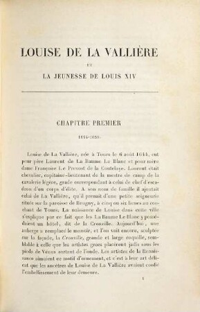 Louise de LaVallière et la jeunesse de Louis XIV : D'après des documents inédits. Avec deux portraits