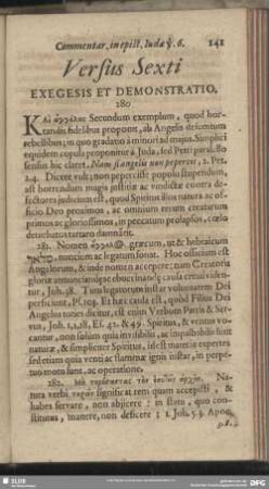 Versus Sexti Exegesis Et Demonstratio
