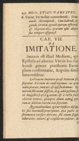 Cap. VII. De Imitatione.