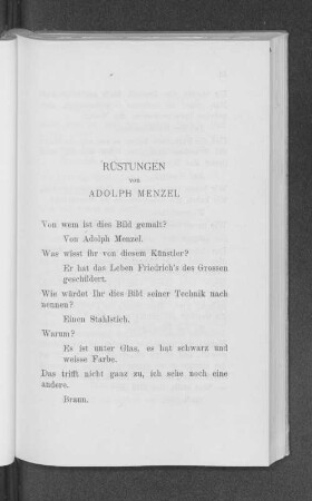 Rüstungen von Adoplh Menzel