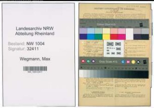 Entnazifizierung Max Wegmann , geb. 05.05.1901 (Spediteur)