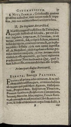 Prima pars huius Breviarii. De Europa, Eiusque Partibus