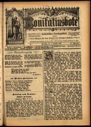 Erste Ausgabe vom Sonntag, den 04. Januar 1903.