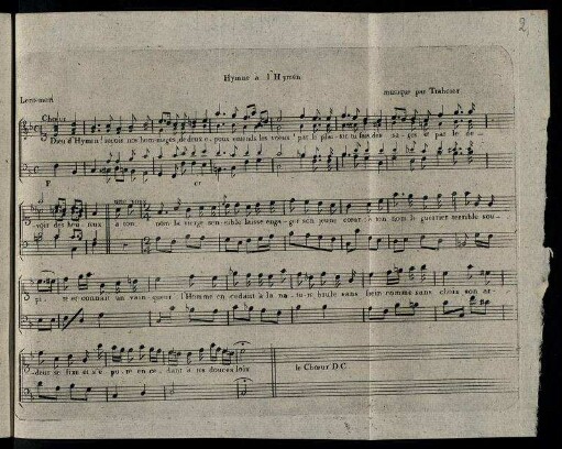Hymne à l' Hymen. musique par Trahcier