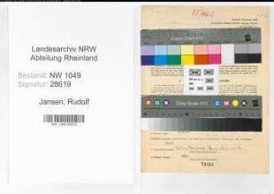 Entnazifizierung Rudolf Jansen , geb. 25.04.1900 (Angestellter)