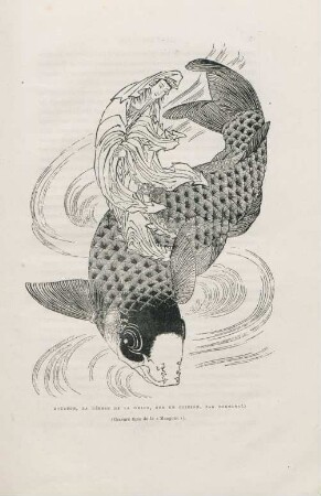 Kouanon, la déessee de la grace, sur un poisson, par Hokousai
