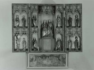 Flügelaltar mit Marienkrönung, Aposteln und Heiligen