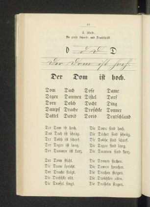 4. Stufe. Die große Schreib= und Druckschrift.