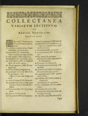Collectanea Variarum Lectionum In Ammiani Marcellini