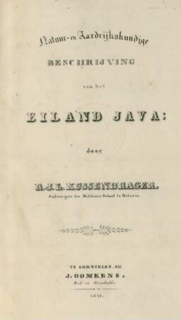 Natuur- en Aardrijkskundige Beschrijving van het Eiland Java