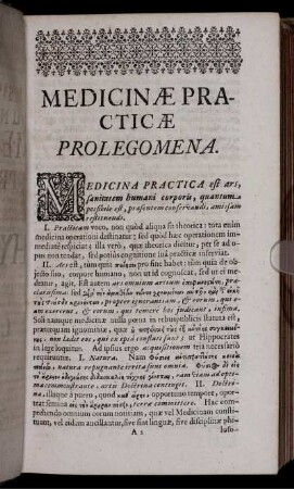 Medicinae Practicae Prolegomena