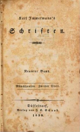 Karl Immermann's Schriften. 9, Münchhausen; 2