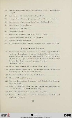 Porzellan und Fayence (Nr.217-285)