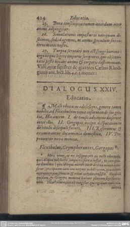 Dialogus XXIV. Educatio