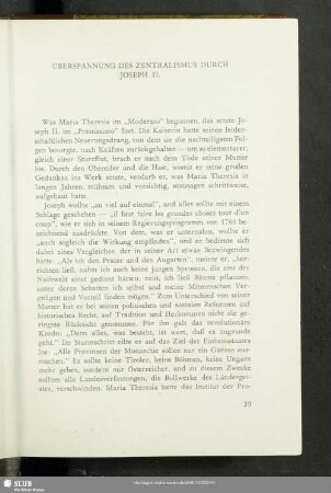 Überspannung Des Zentralismus Durch Joseph II.
