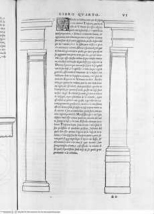 Regole generali di architettura di Sabastiano Serlio bolognese sopra le cinque maniere degli edifici, ... (4. Buch), Folio VI: Tuscanische Säule