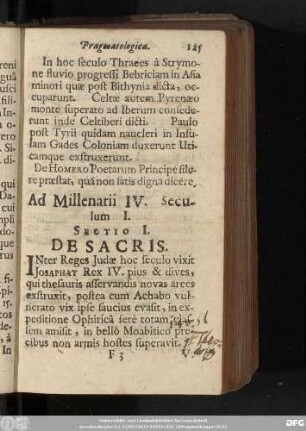 Sectio I. De Sacris.