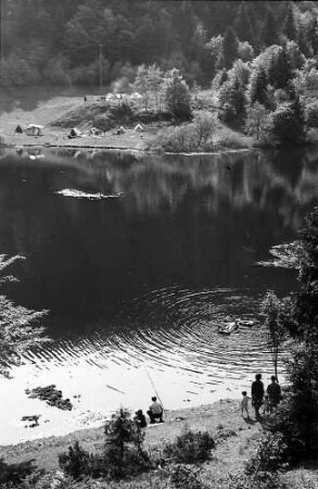 Von oben auf den nonnenmattweiher bei Neuenweg