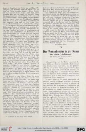 5: Das Frauenkostüm in der Kunst der letzten Jahrhunderte : ein Vortrag von Georg Galland