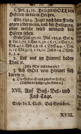 XVII. Auf Buß-Bet- und Fast Tage.