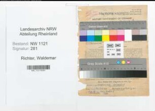 Entnazifizierung Waldemar Richter , geb. 08.08.1897 (Polizist)