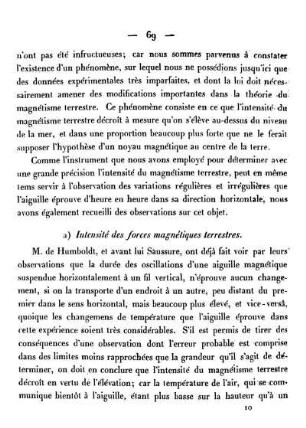 a) Intensité des forces magnétiques terrestres
