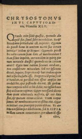 Chrysostomus In VI. Caput Ioannis, Homilia XLV.