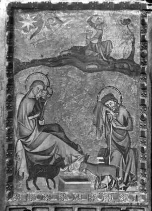 Flügelaltärchen mit Kreuzigung — Geburt Christi und Anbetung der Könige — Geburt Christi