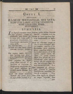 Caput I. Defendens Illorum Sententiam, Qui Satanam Cum Lamiis Actum Venereum Vere Exercere Posse Sustinent