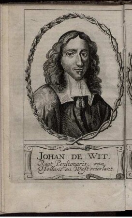 Porträt "Johan De Wit. Raat Pensionaris van Hollant en West-vries lant"