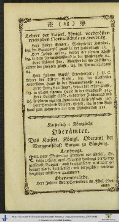 Kaiserlich-Königliche Oberämter.