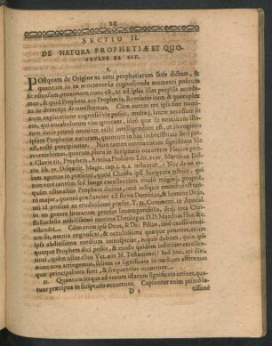 Sectio II. De Natura Prophetiae Et Quotuplex Ea Sit.