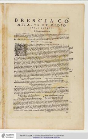 Brescia Comitatus et Mediolanum Ducatus