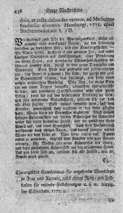 Chirurgischer Catechismus für angehende Wundärzte.
