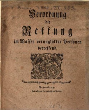 Verordnung die Rettung im Wasser verunglückter Personen betr.