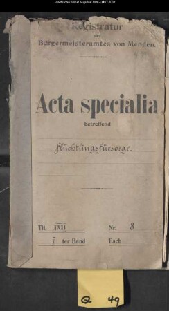 Vertriebene, Flüchtlinge, Auslandsdeutsche, Kriegswohlfahrtspflege
