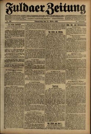 Ausgabe vom Donnerstag, den 21. März 1918.