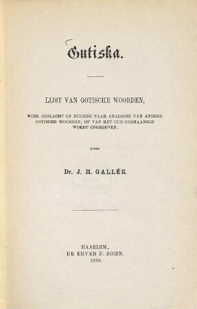 Gutiska, 1. Lijst van gotische woorden