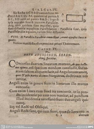 Caput IV. De Ortu Angulorum, eorundemj, speciebus.