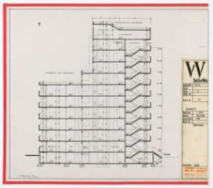 Wohnungsbau, Stadtsanierung Wedding Abschnitt II/VI, Demminerstraße, Ruppiner Straße, Berlin: Haus 7 Schnitt Balttnummer 77, 1:100